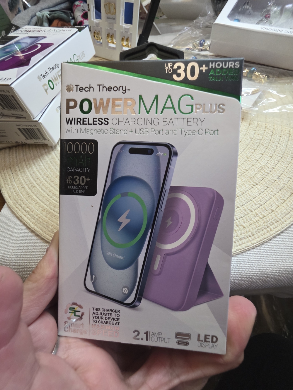 Theory PowerMag Plus Wireless Charging Battery Pack in Purple